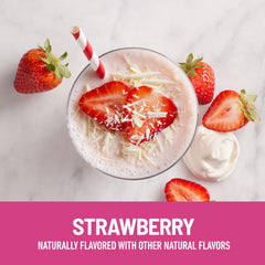 SlimFast batido fresa botella abierta lista para beber cuando tienes prisa