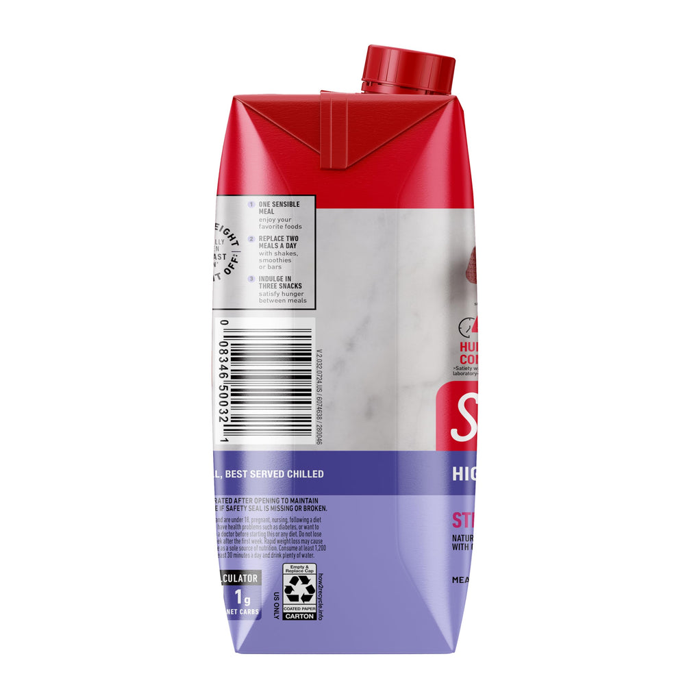 SlimFast batido fresa con fresas reales representando sabor natural