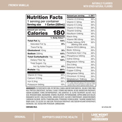 SlimFast etiqueta nutricional en botella destacando vitaminas y proteína
