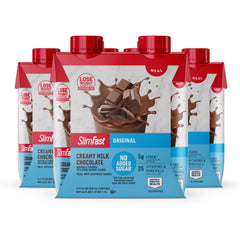 SlimFast envase frontal chocolate crema muestra conveniencia y sabor