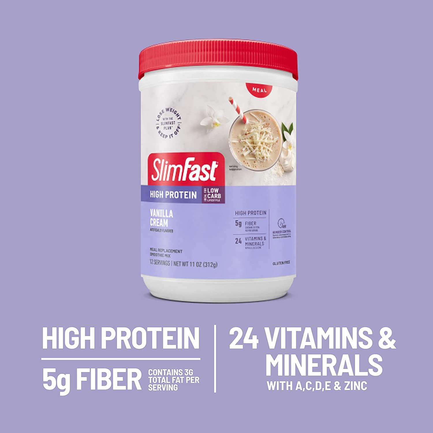 SlimFast porción en cuchara que ilustra control de raciones y facilidad de uso