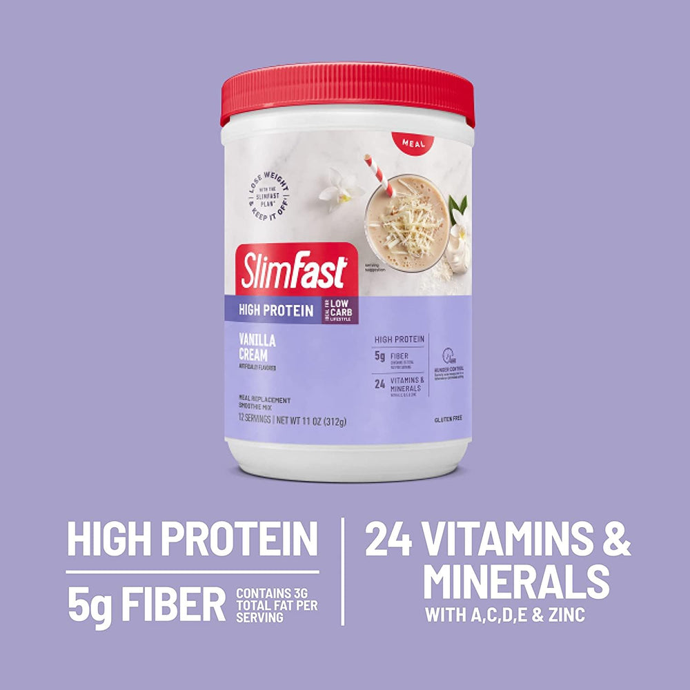 SlimFast porción en cuchara que ilustra control de raciones y facilidad de uso
