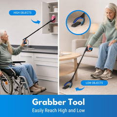 Sliq receptor de alcance con cabeza 360° y grip antideslizante para seguridad