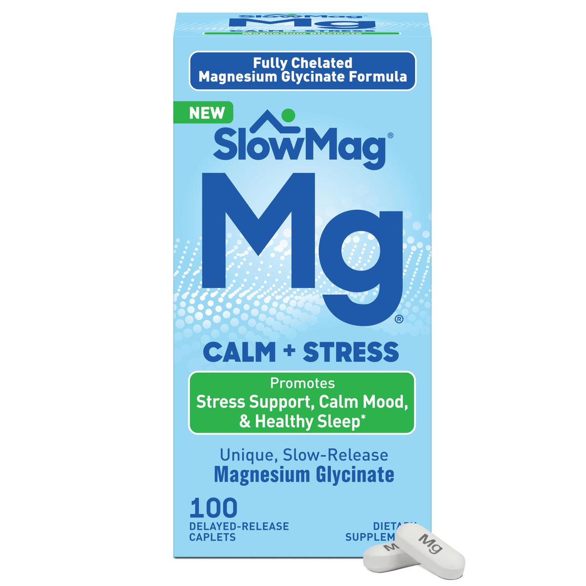 SlowMag envase frontal mostrando etiqueta y beneficios para calma