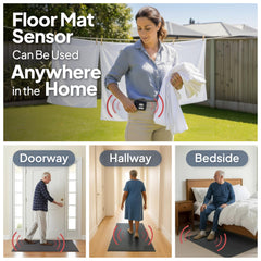 Smart Caregiver alfombra colocada al lado de la cama para prevenir caídas