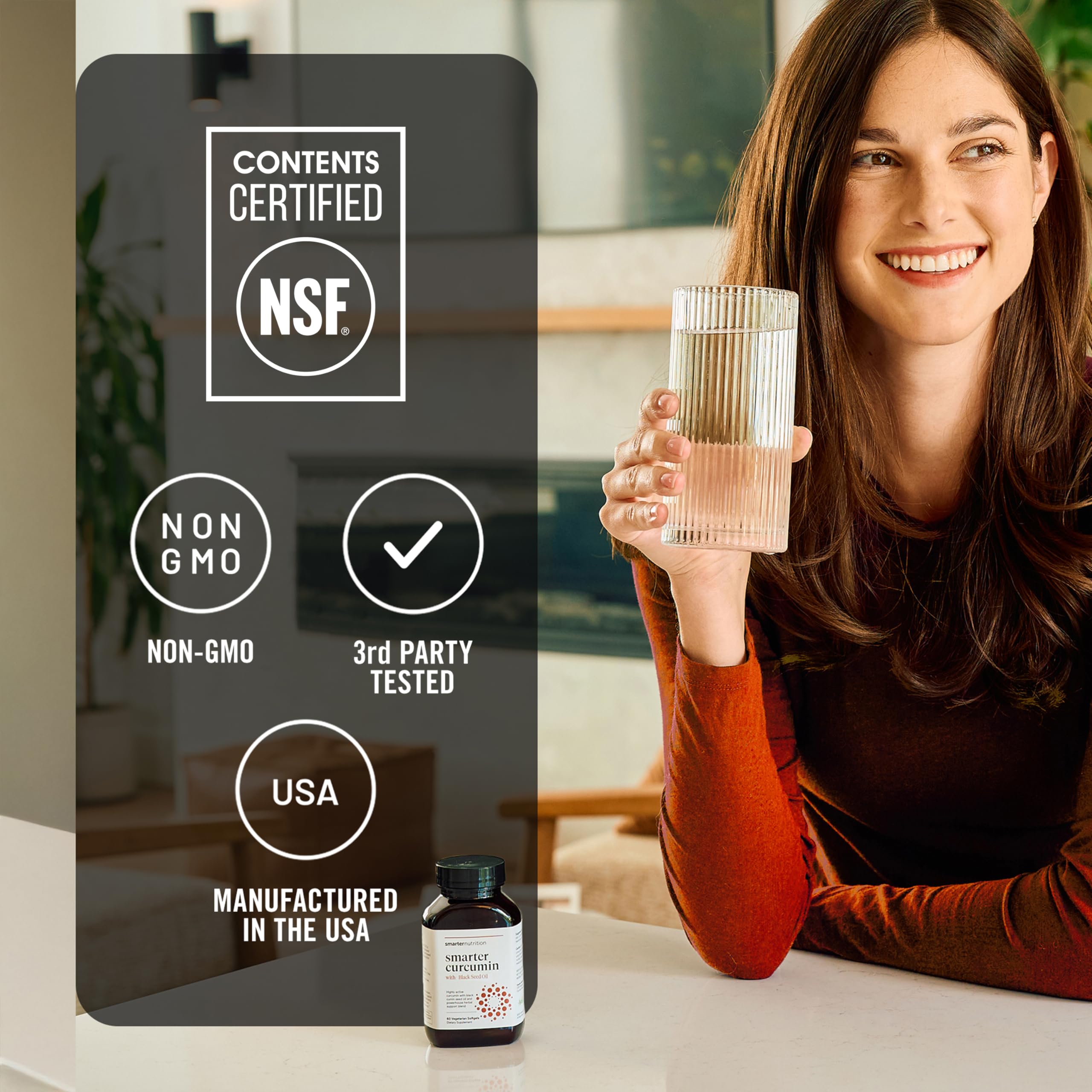 SMARTERNUTRITION botella 180 ct junto a una regla, referencia de tamaño y dosis prolongada