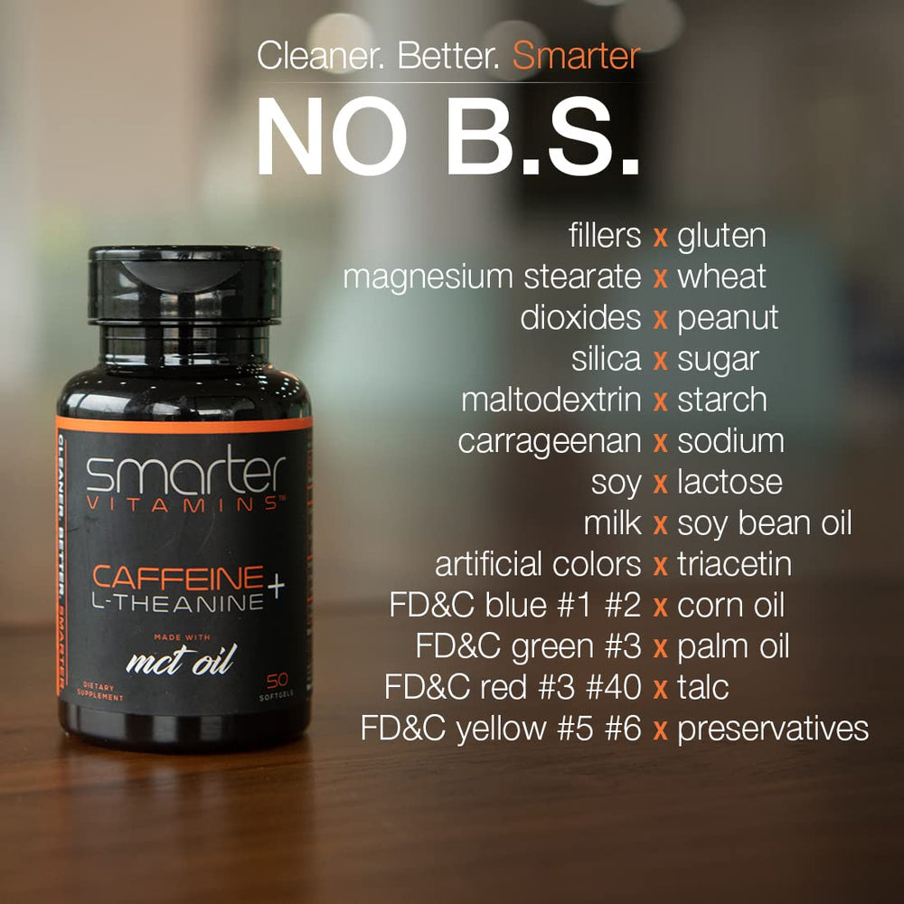 SmarterVitamins botella abierta con softgels para uso rápido y transporte fácil