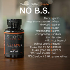 SmarterVitamins botella abierta con softgels para uso rápido y transporte fácil