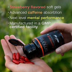 SmarterVitamins primer plano de softgel mostrando textura y MCT para mejor absorción