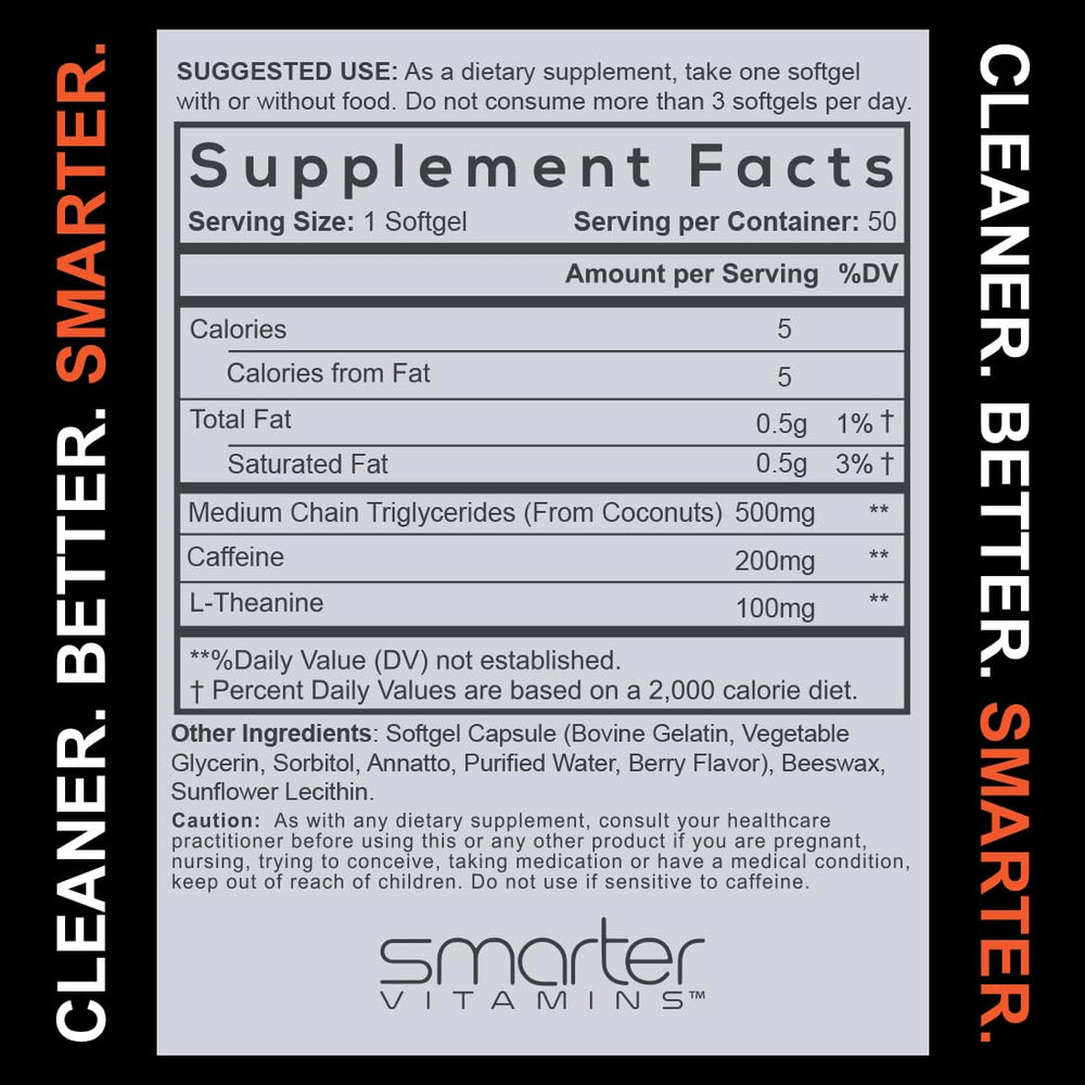 SmarterVitamins softgel en escritorio para enfoque durante jornada laboral