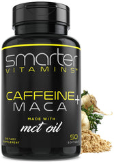SmarterVitamins frasco frontal mostrando 50 softgels y marca para identificación rápida