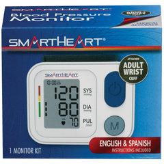 SmartHeart pantalla con lectura, indicador de hipertensión y sello de fecha