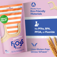SmartLifeco manos usando un palillo, higiene interdental práctica diaria