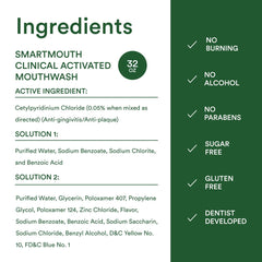SmartMouth en uso enjuagando por 30 segundos para frescor comprobado
