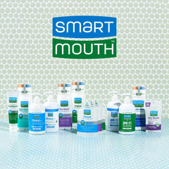 SmartMouth primer plano de ingredientes señalando seguridad y tolerancia