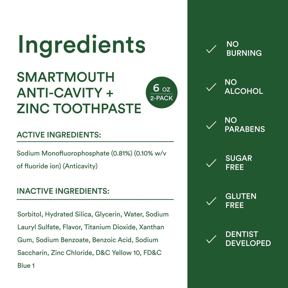 SmartMouth comparación de tamaño de 6 oz ideal para uso prolongado