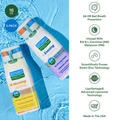 Botellas SmartMouth junto a una regla para comparar tamaño y capacidad