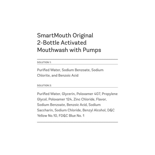 SmartMouth detalle de la bomba dosificadora para uso fácil y sin desperdicio