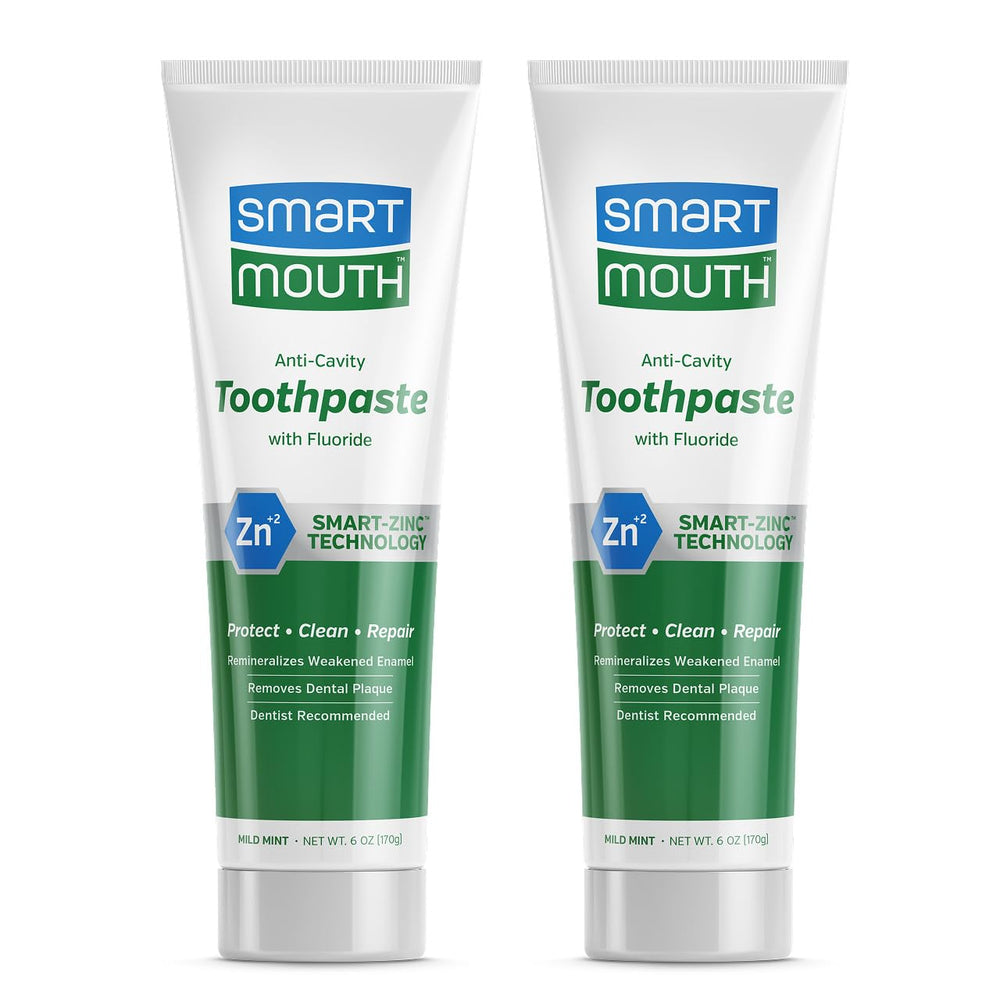 SmartMouth frente del empaque mostrando 6 oz y beneficios anti-caries