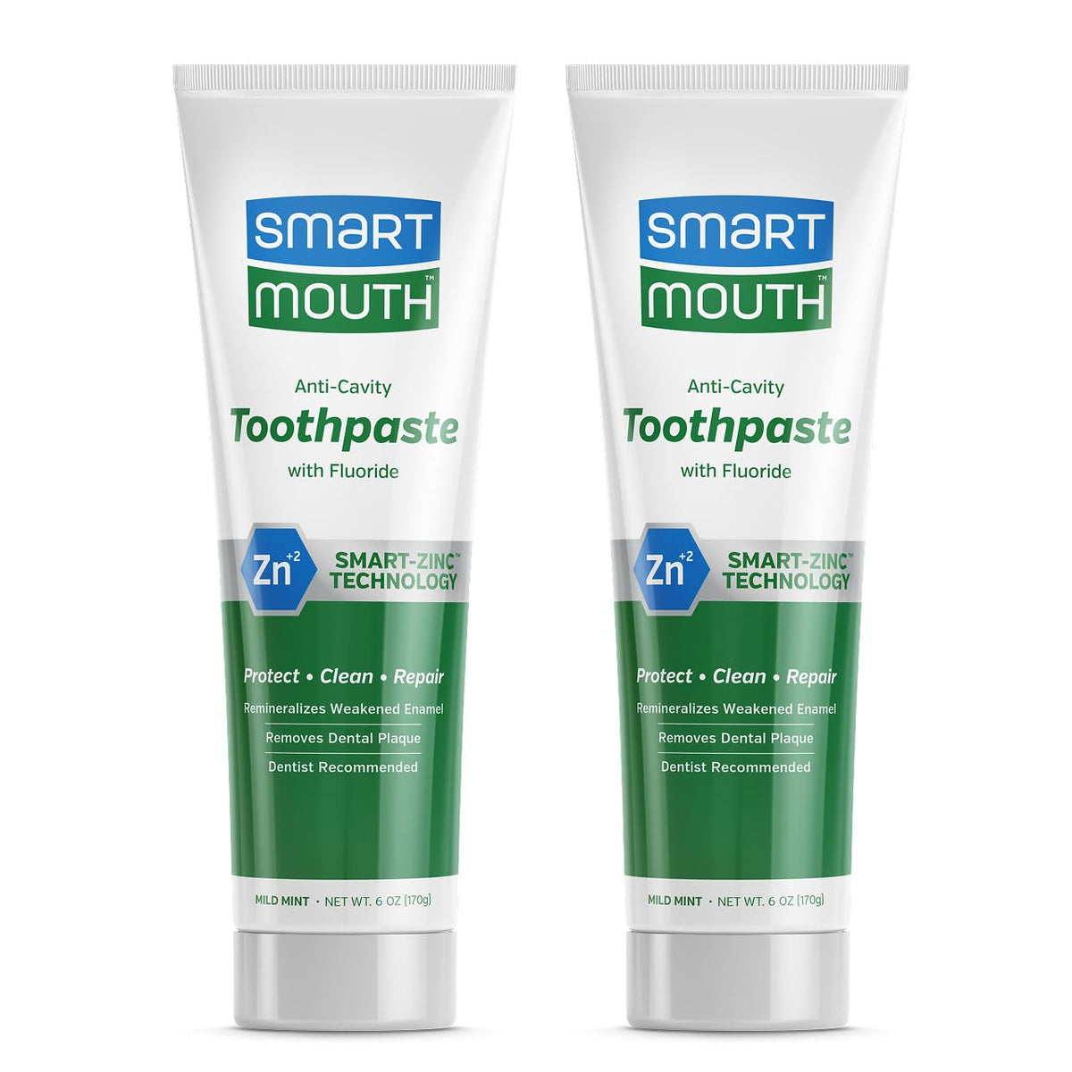 SmartMouth frente del empaque mostrando 6 oz y beneficios anti-caries