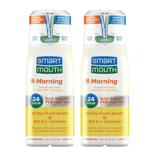 SmartMouth frontal del envase mostrando el diseño y beneficios visibles