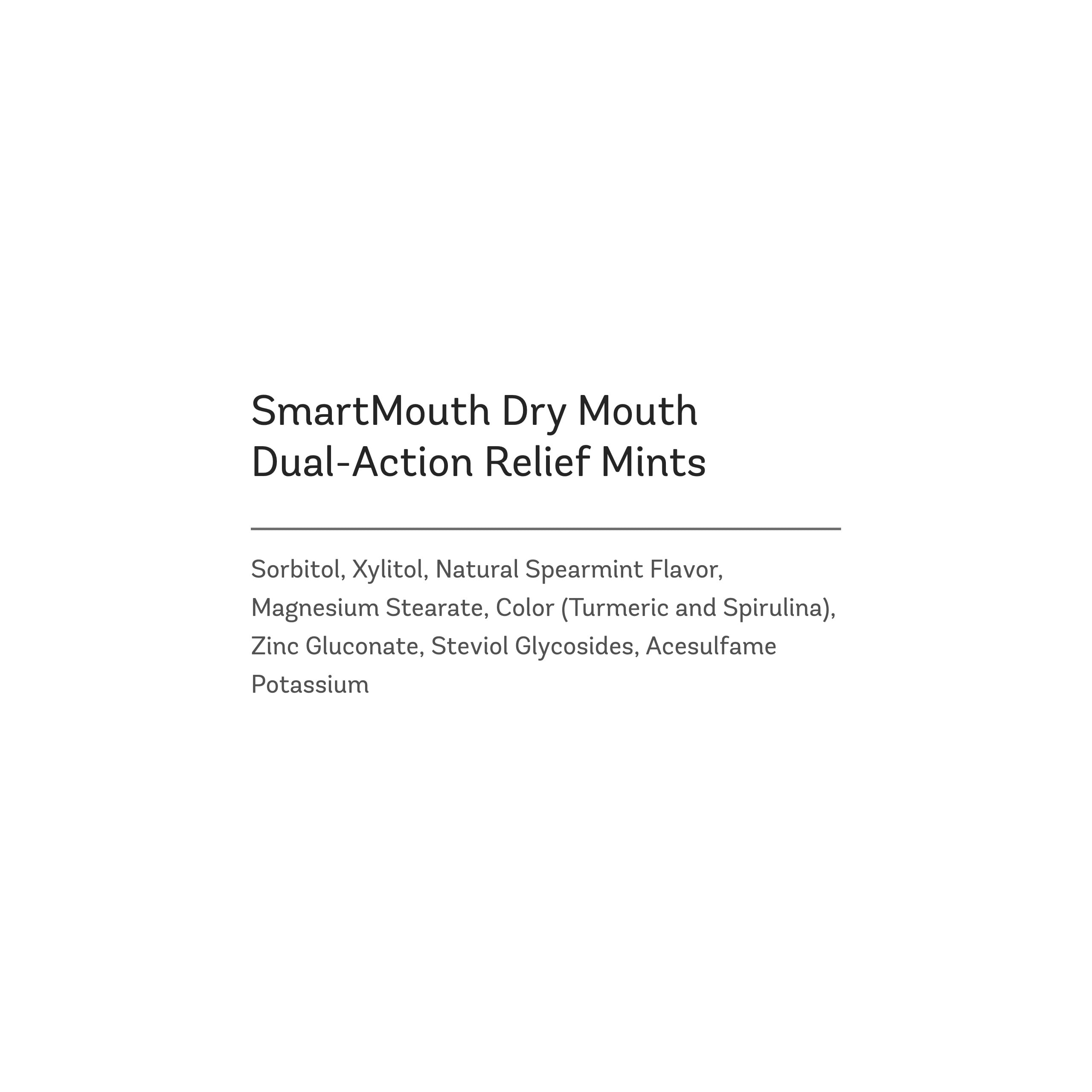 SmartMouth detalle de la textura de la menta, disolución lenta para alivio