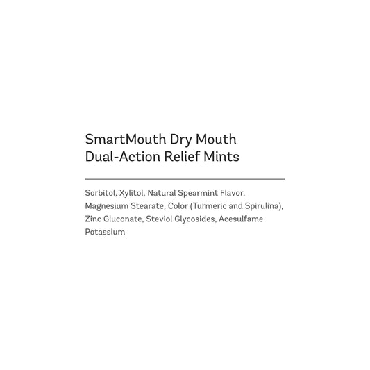 SmartMouth detalle de la textura de la menta, disolución lenta para alivio