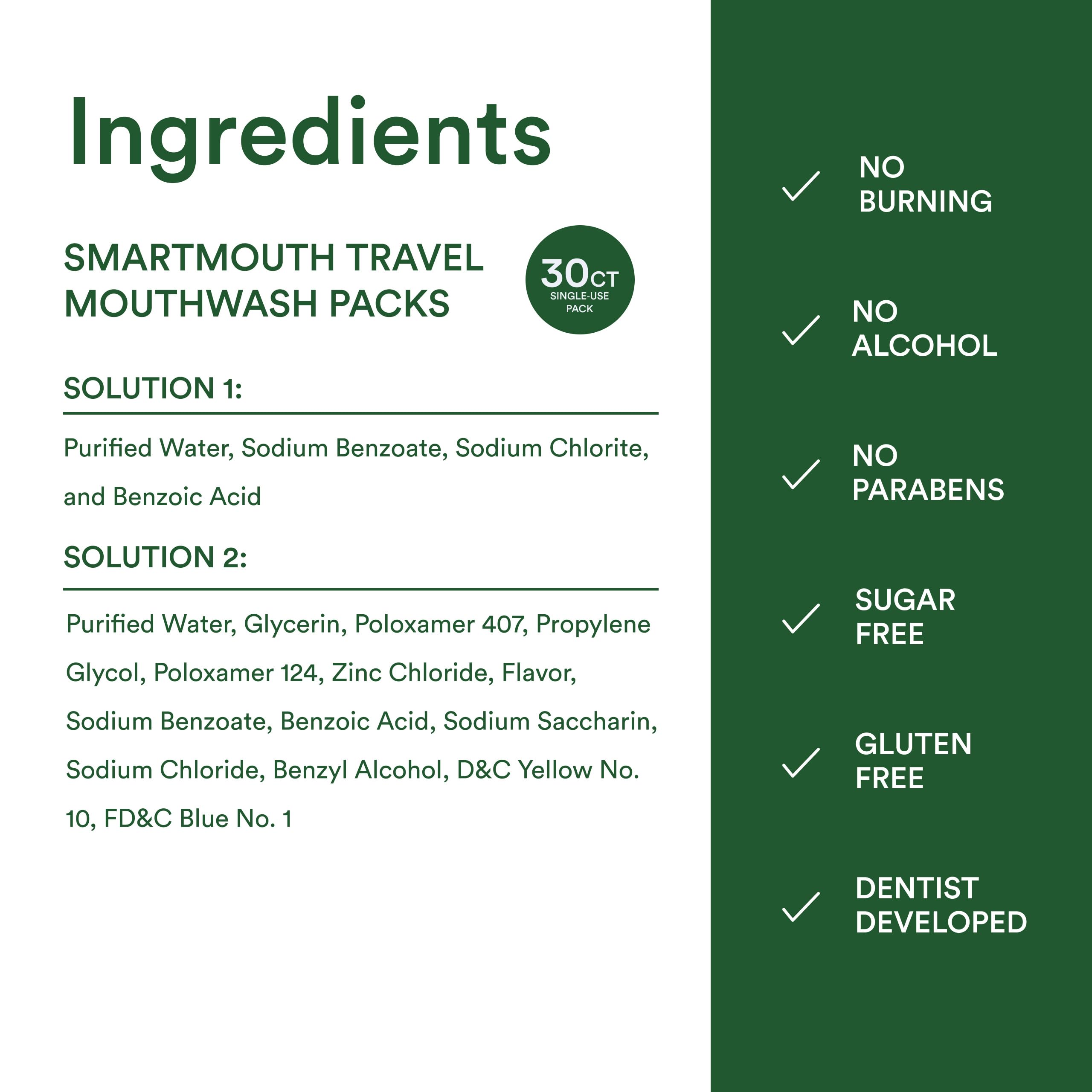 SmartMouth sobres en bolsa de viaje, ideal para movilidad