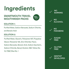 Caja con 10 sobres SmartMouth lista para llevar y reemplazo práctico