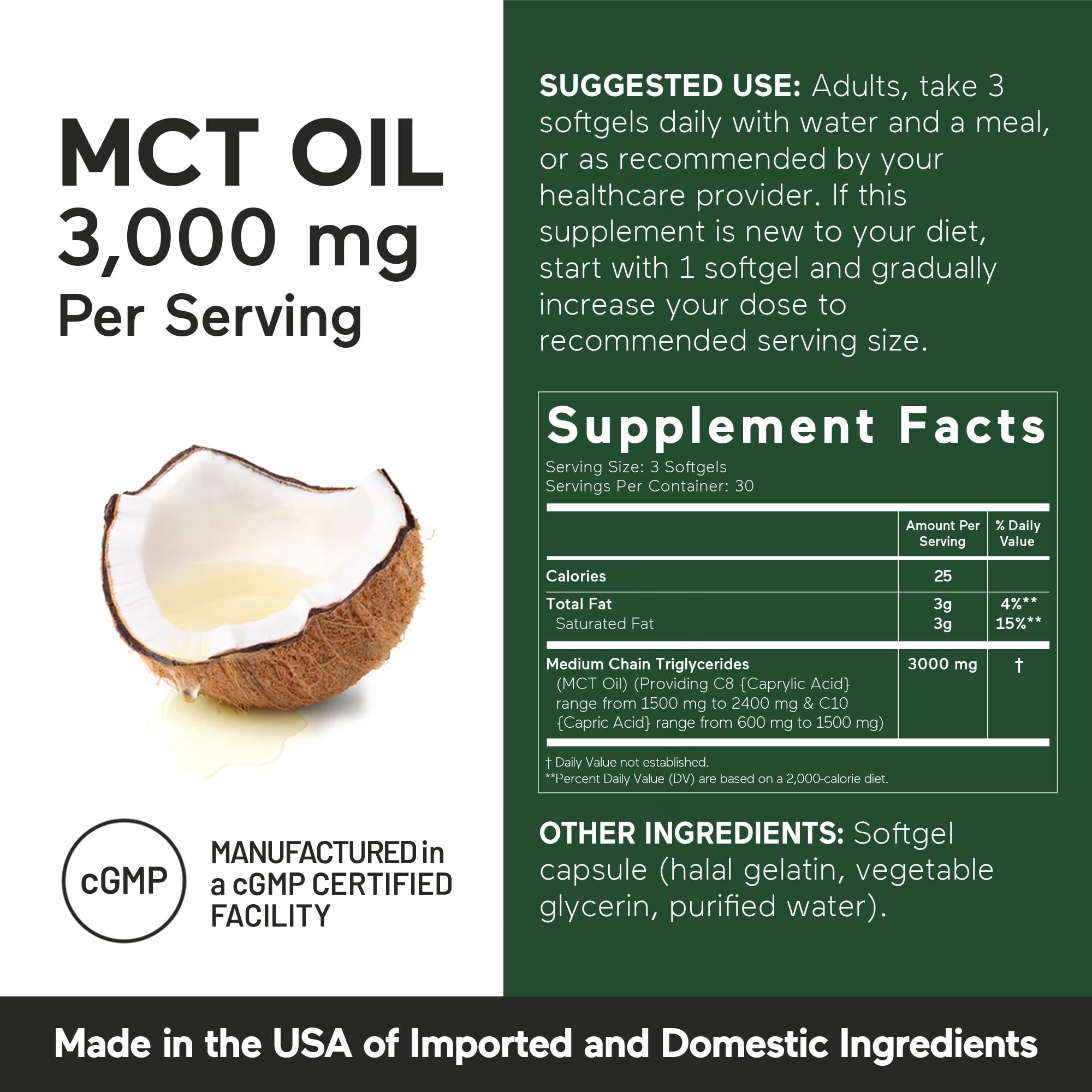 SMARTERNUTRITION etiqueta de ingredientes que destaca C8 y C10 como beneficios