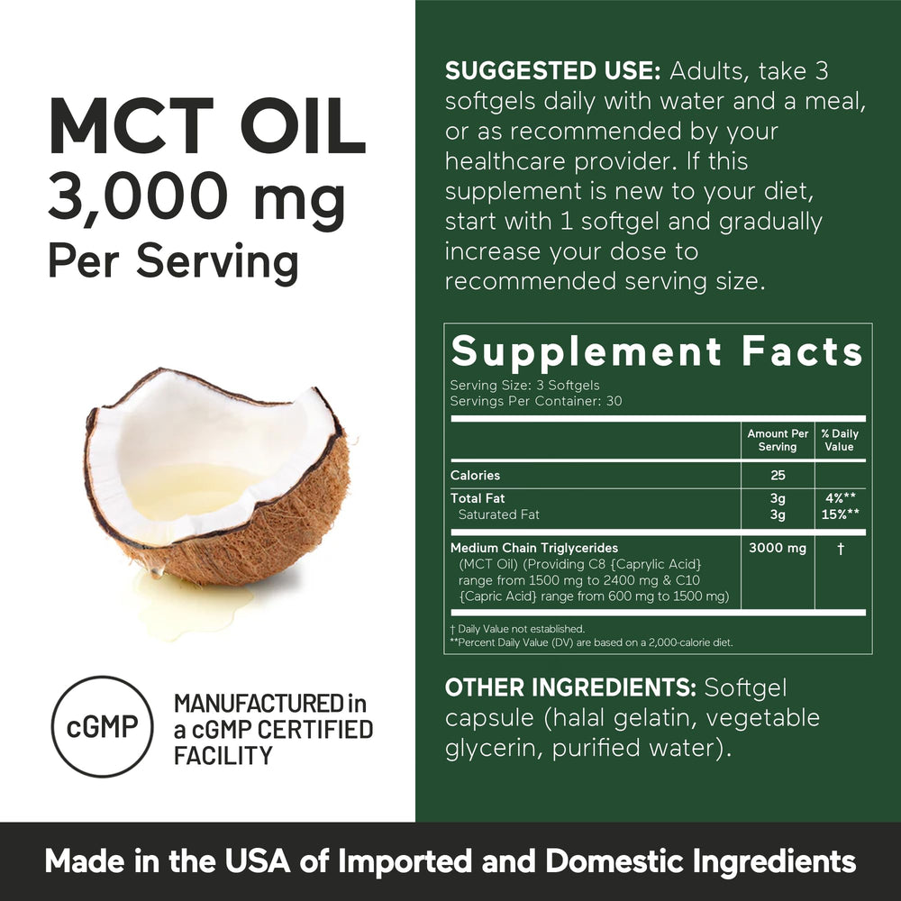 SMARTERNUTRITION etiqueta de ingredientes que destaca C8 y C10 como beneficios