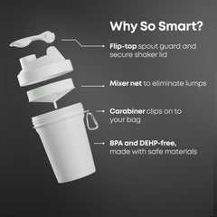 Smartshake botella en mano mostrando ligereza y portabilidad