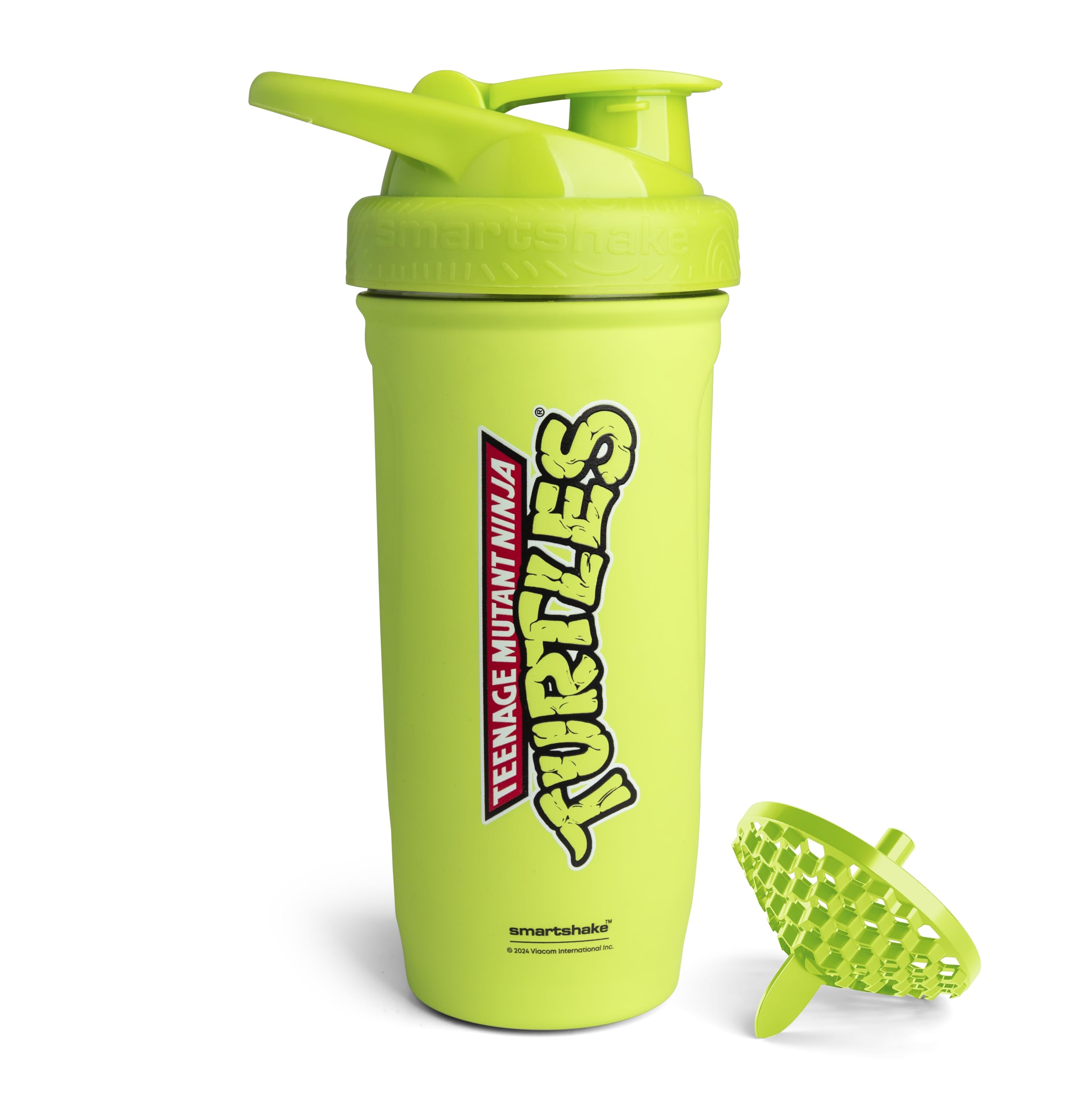 Smartshake vista frontal del shaker verde claro ofrece capacidad 900 ml y cierre seguro