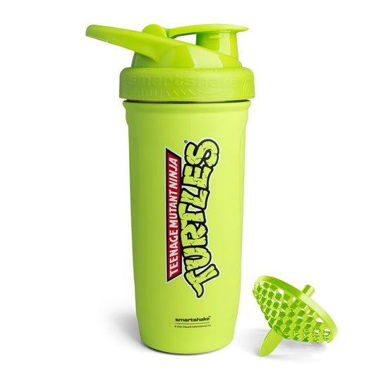 Smartshake vista frontal del shaker verde claro ofrece capacidad 900 ml y cierre seguro