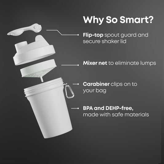 Smartshake Lite mostrando la tapa hermética cerrada para evitar derrames