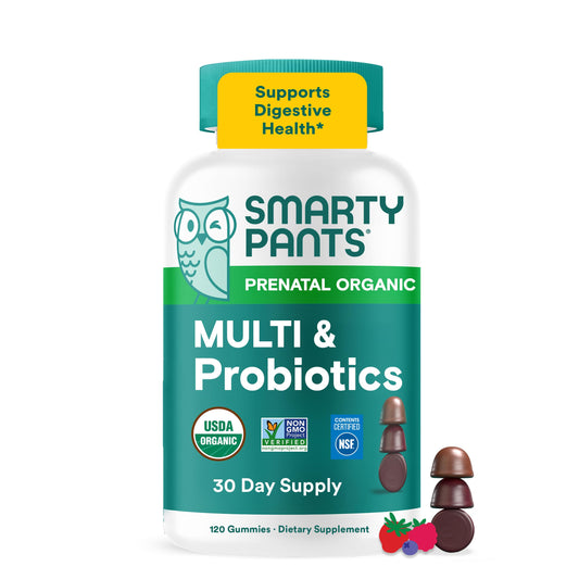 SmartyPants frasco frontal mostrando el envase y beneficios principales