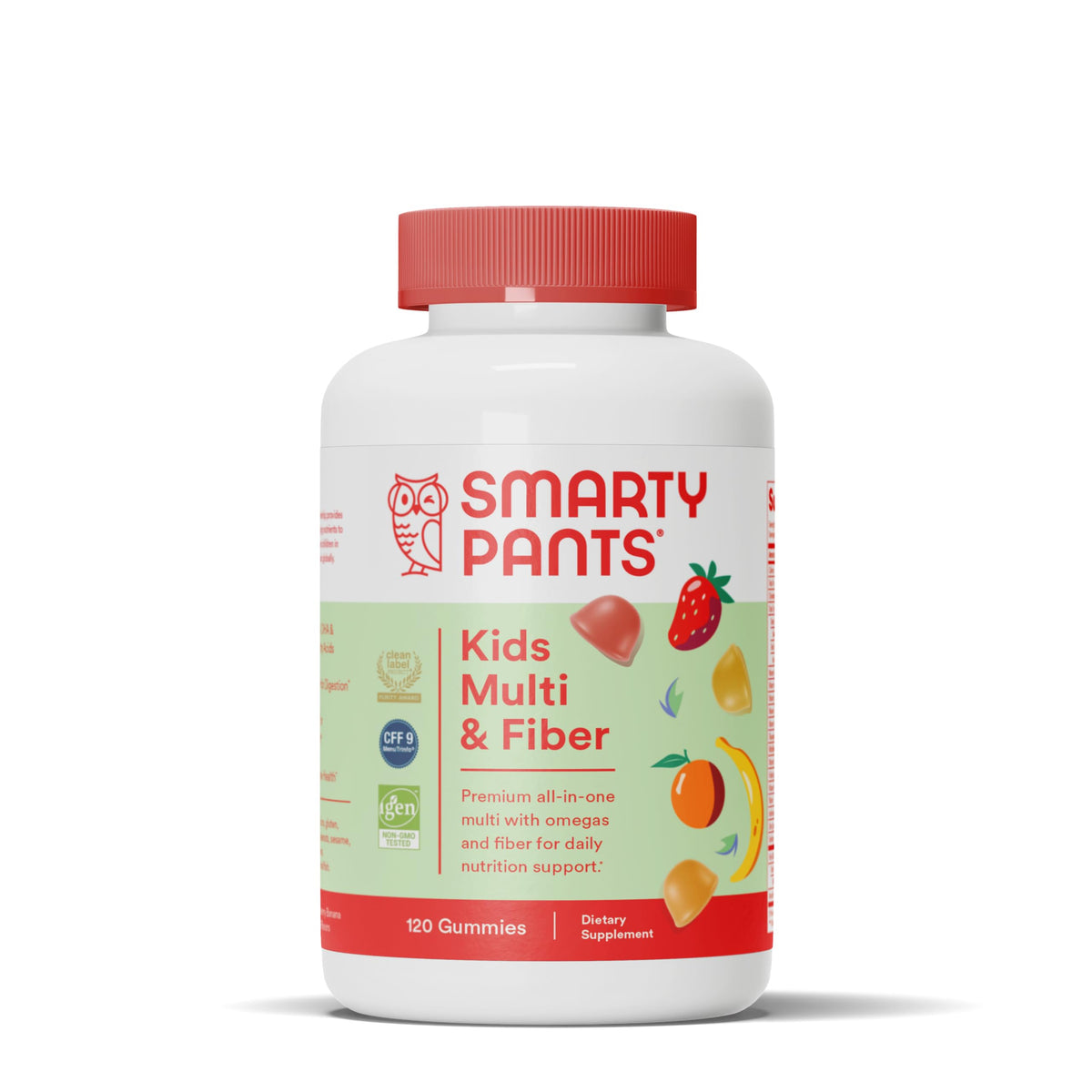 SmartyPants frasco frontal mostrando la marca y beneficios