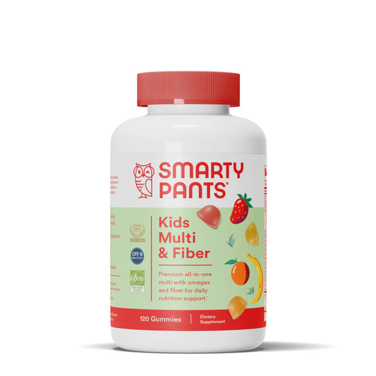 SmartyPants frasco frontal mostrando la marca y beneficios