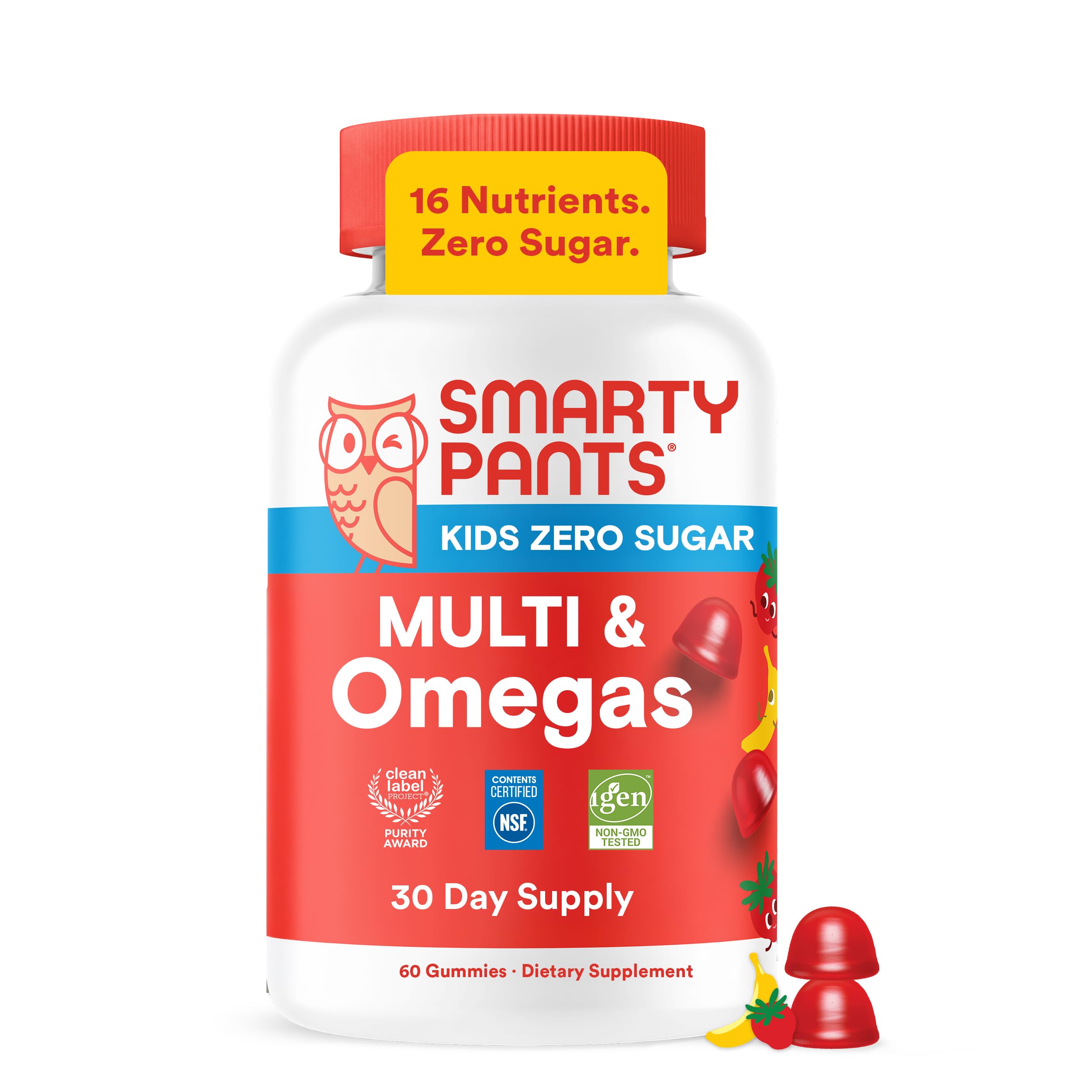 SmartyPants frasco frontal mostrando etiqueta y beneficios