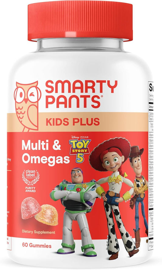 SmartyPants frasco frente mostrando diseño Toy Story 5 y beneficios visibles