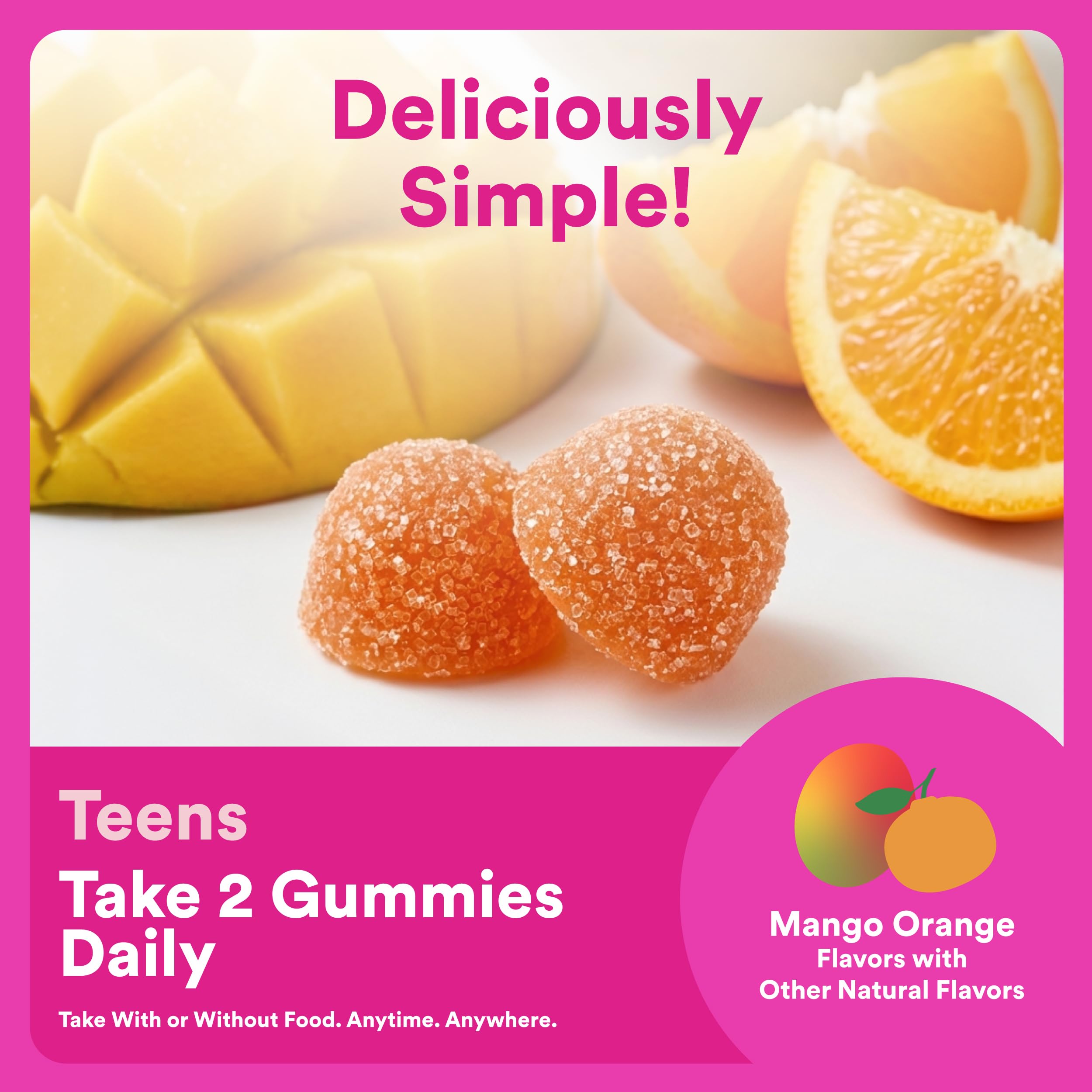 SmartyPants comparación de tamaño de gomitas junto a una regla