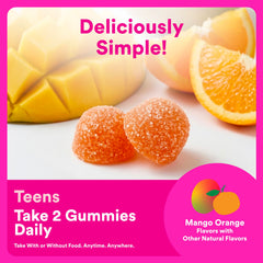 SmartyPants comparación de tamaño de gomitas junto a una regla