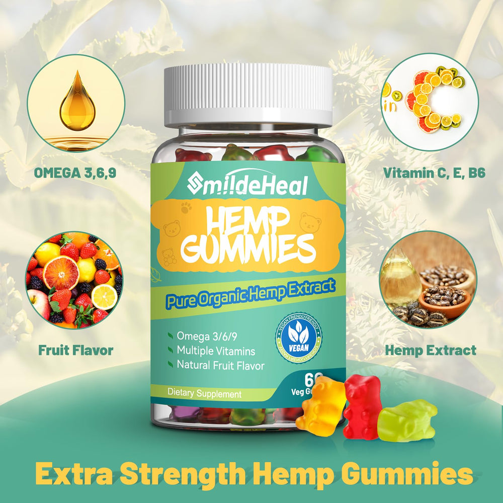 SmildeHeal pack doble de gomitas de cáñamo para apoyo nutritivo diario.
