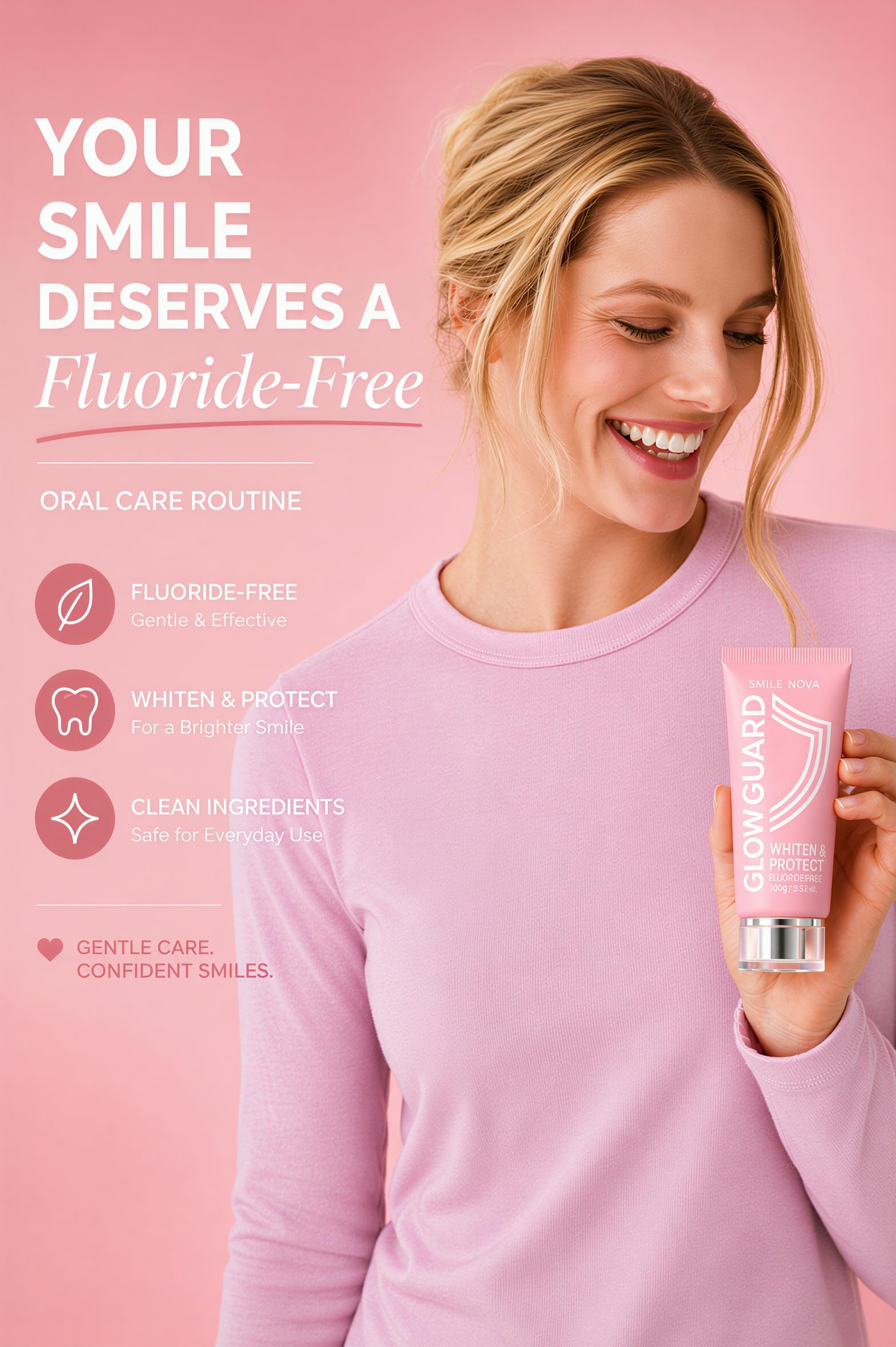SMILE NOVA pasta Glow Guard con nano-hidroxiapatita para brillo dental