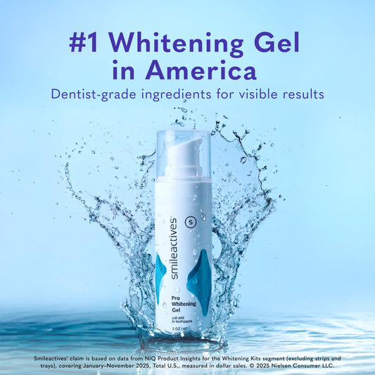 Close-up del tubo Smileactives revelando la textura suave del gel