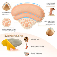 SmileFeet Club almohadilla instalada en el talón de un zapato de tacón mejorando sujeción