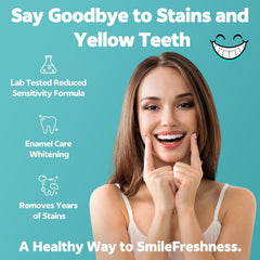 SmileFreshness primer plano de la textura de la tira, aplicación precisa