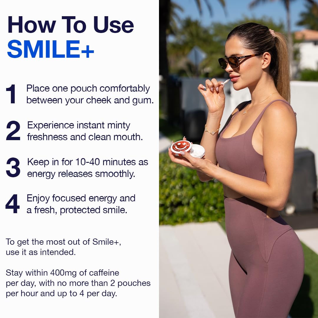Lata Smile+ en mano para comparar tamaño y portabilidad del envase