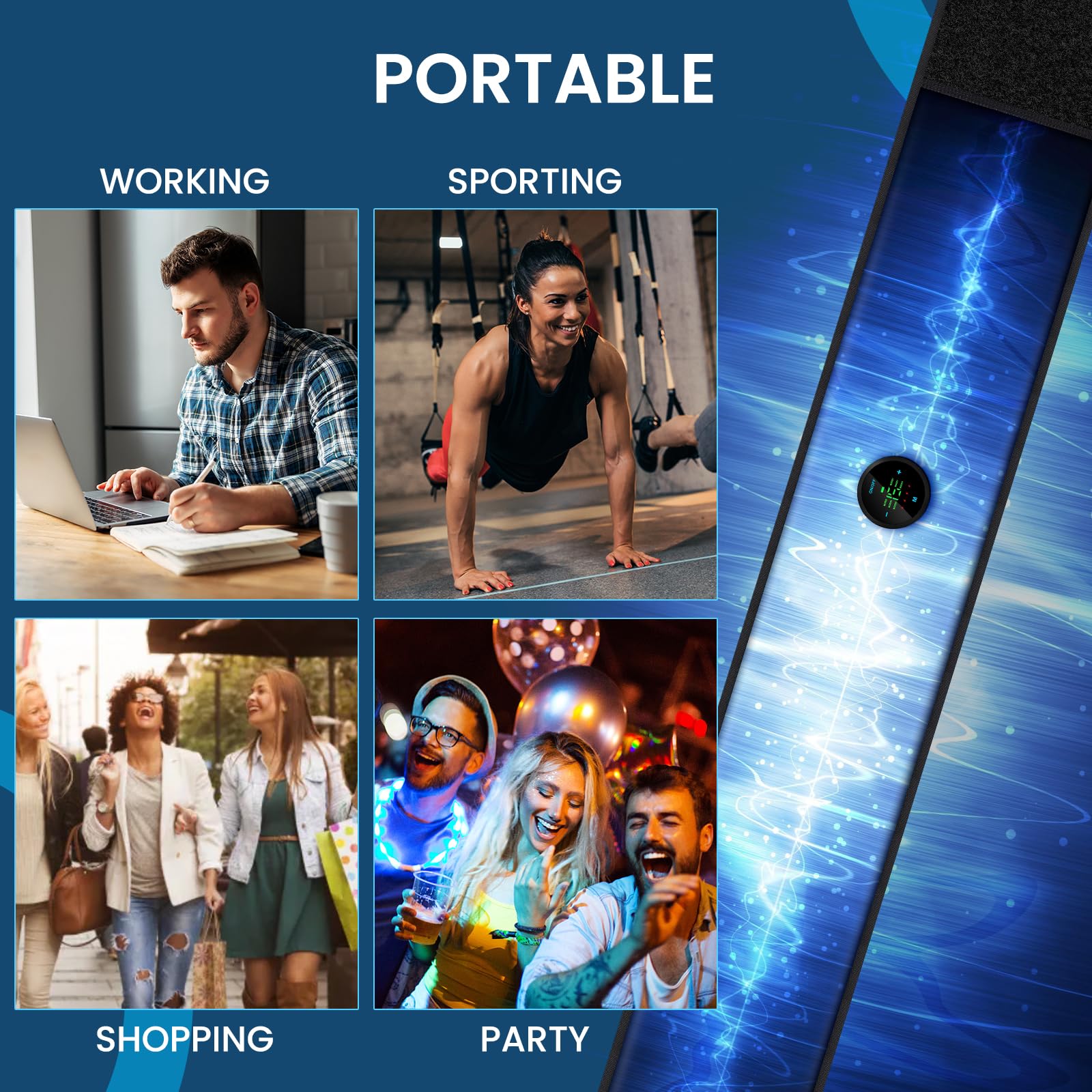 Smiofo tamaño comparado con manos para visualizar portabilidad y fácil transporte