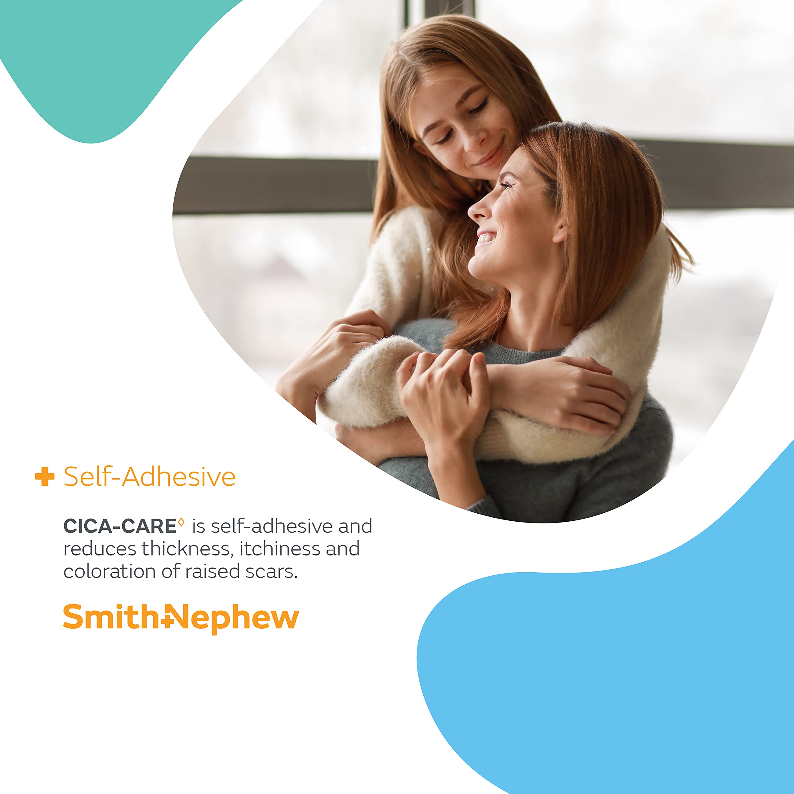 Smith & Nephew lámina recortada cubriendo exactamente una cicatriz para ajuste